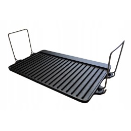 Ketaus dvipusė lėkštė, grotelės, grilio keptuvė