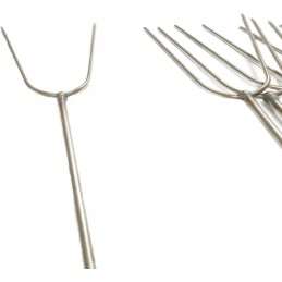 Nerūdijančio plieno kepimo šakės 120cm, 5 vnt + atramos