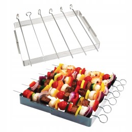 Šašlykų stovas, grilio grotelės, iešmeliai, 6 vnt.