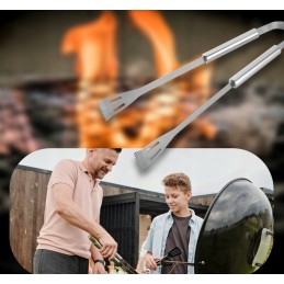 Plieninis grilio įrankių rinkinys patvarus 21 vnt. xxl priedai