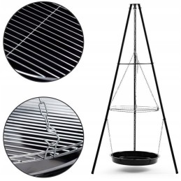 Sodo kepsninė, sodo laužavietė, grilis su trikojo grotelėmis