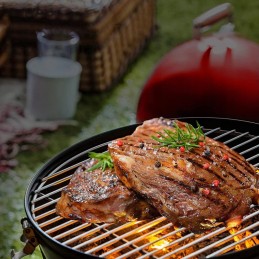 Garden charcoal grill, round tripod + fire pit