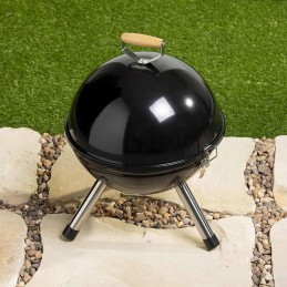 Garden charcoal grill, round tripod + fire pit