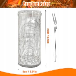 Nerūdijančio plieno grilio krepšelis daržovėms, žuviai, bulvytėms, šakutėms, 2 vnt