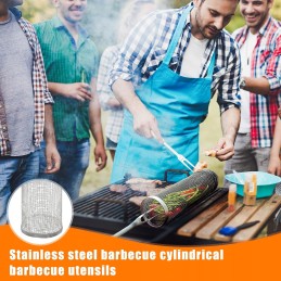 Nerūdijančio plieno grilio krepšelis daržovėms, žuviai, bulvytėms, šakutėms, 2 vnt