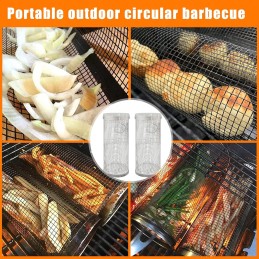 Nerūdijančio plieno grilio krepšelis daržovėms, žuviai, bulvytėms, šakutėms, 2 vnt