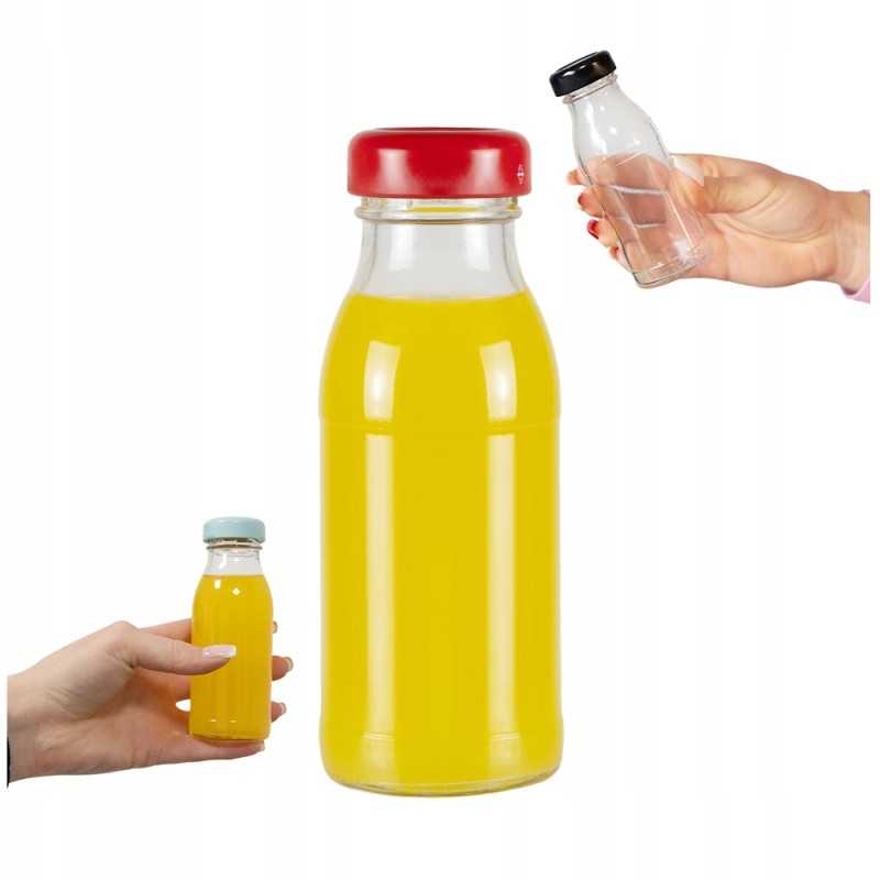 10x sulčių buteliukai 125 ml stikliniai sulčių buteliai su užsukamu dangteliu