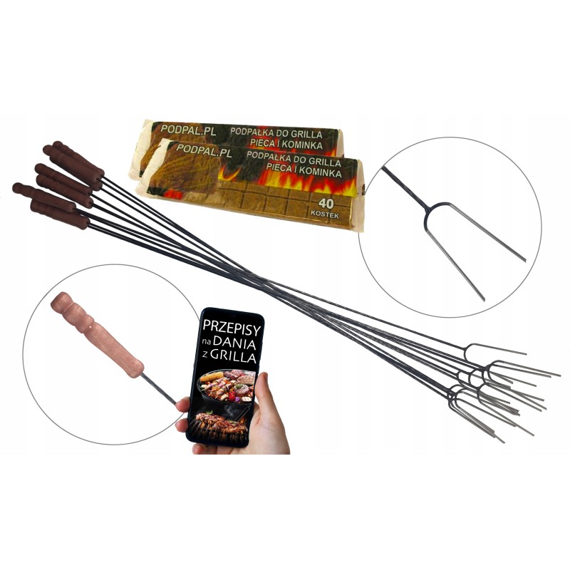 ⭐️ Masyvios, tvirtos xxl šakės 125cm židiniui - 10 vnt ⭐️