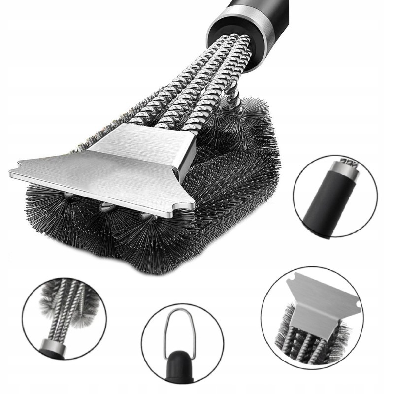 Nerūdijančio plieno grotelių valymo šepetys