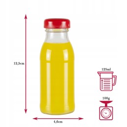10x sulčių buteliukai 125 ml stikliniai sulčių buteliai su užsukamu dangteliu