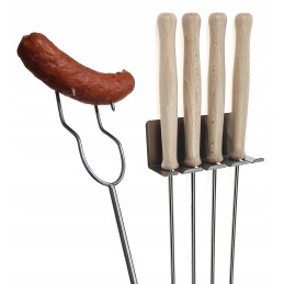 Wz šakės ugnies lazdos 4 vnt, nerūdijančio plieno rankena 100