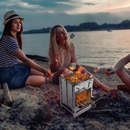 Grilio viryklė raketinė viryklė turistinės sodo nešiojamos sulankstomos grotelės