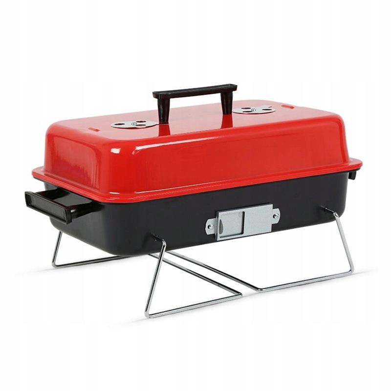 Sulankstomas, nešiojamas, nešiojamas sodo stovyklavimo grilis su kietu dangčiu