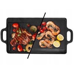 Ketaus grilio lėkštė, dvipusė keptuvė