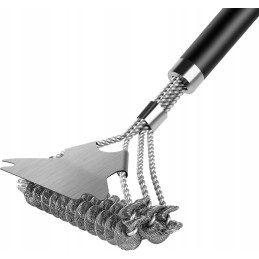 Grilio valymo šepetys, plieninis, plieninis grandiklis, patvarus, 41 cm