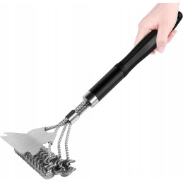 Grilio valymo šepetys, plieninis, plieninis grandiklis, patvarus, 41 cm