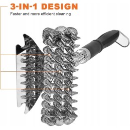 Grilio valymo šepetys, plieninis, plieninis grandiklis, patvarus, 41 cm