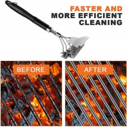 Grilio valymo šepetys, plieninis, plieninis grandiklis, patvarus, 41 cm