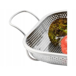 Metalinis grilio padėklas 45x28cm su mažomis skylutėmis