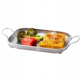 Metalinis grilio padėklas 45x28cm su mažomis skylutėmis