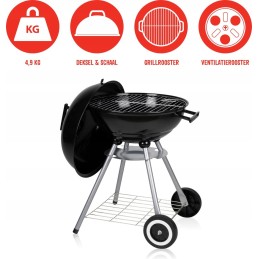 ⭐Sodo grilio anglis grilis su dangteliu, didelis plieninis apvalus, skersmuo 43 cm, grotelės⭐