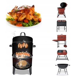 Apvalios grotelės, skirtos lėtai rūkyti mėsą ant grotelių ar sodo viryklės