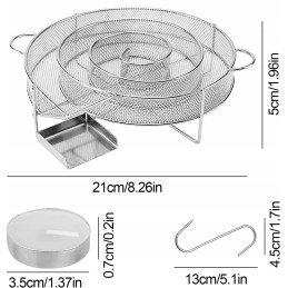 Apvalios grotelės, skirtos lėtai rūkyti mėsą ant grotelių ar sodo viryklės