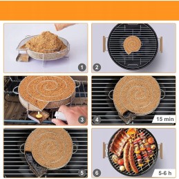 Apvalios grotelės, skirtos lėtai rūkyti mėsą ant grotelių ar sodo viryklės