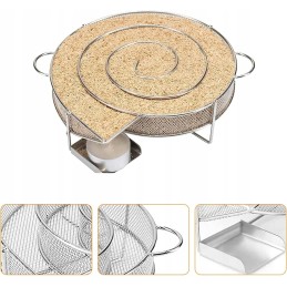 Apvalios grotelės, skirtos lėtai rūkyti mėsą ant grotelių ar sodo viryklės