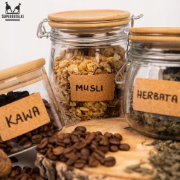 30x lipnios kamštienos etiketės sulčių stiklainiams