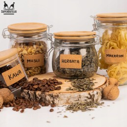 30x lipnios kamštienos etiketės sulčių stiklainiams