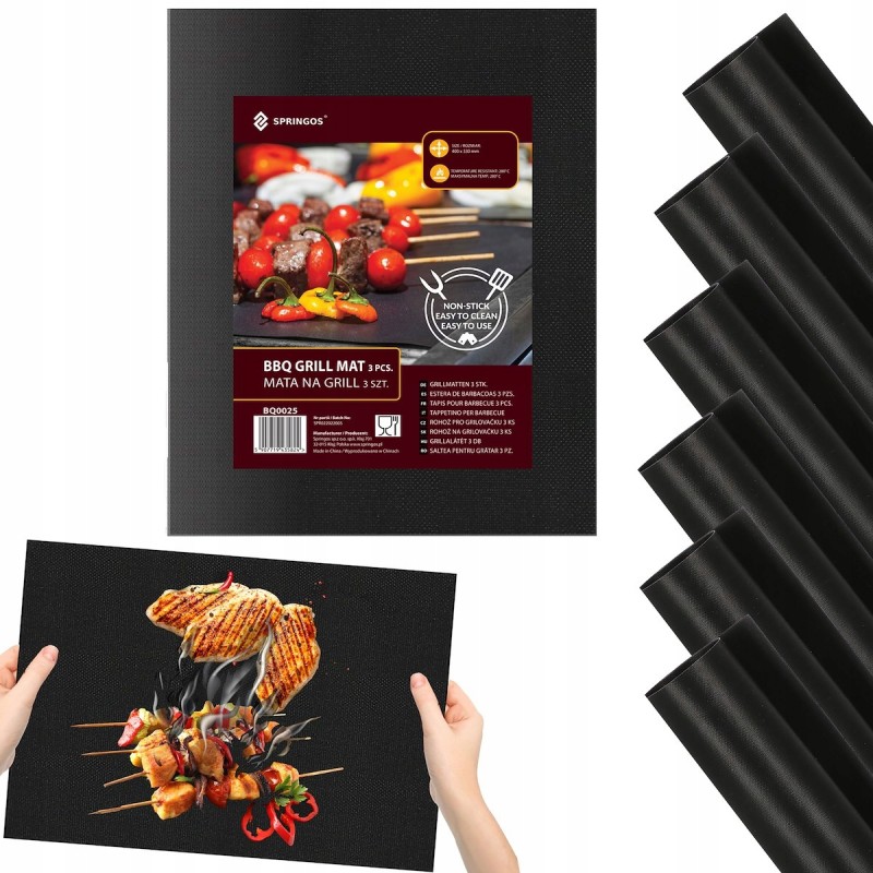 Grilio kilimėlis 6 vnt 40x33 tefloninis kepimo kilimėlis