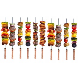 Plieniniai iešmai griliui su medine rankena - ilgis 30 cm