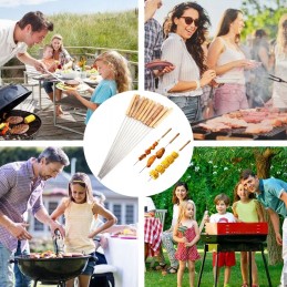 Plieniniai iešmai griliui su medine rankena - ilgis 30 cm