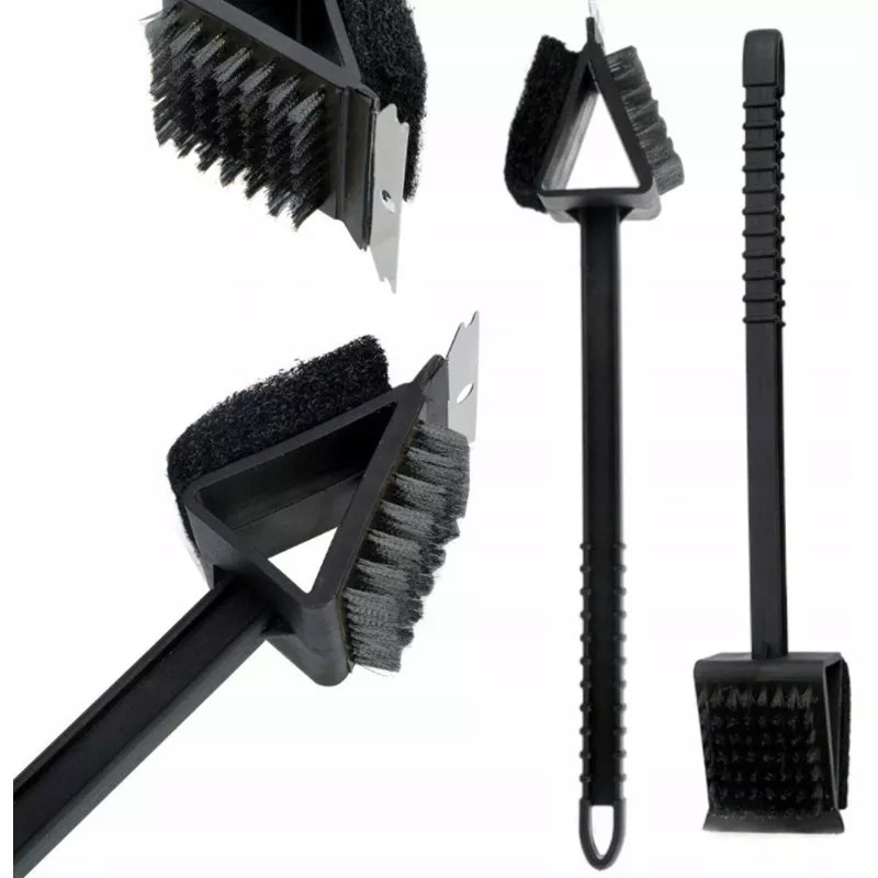 3 viename vielinis šepetys grilio grotelėms valyti