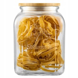 1,4l stiklinis indas su bambukiniu dangteliu maistui