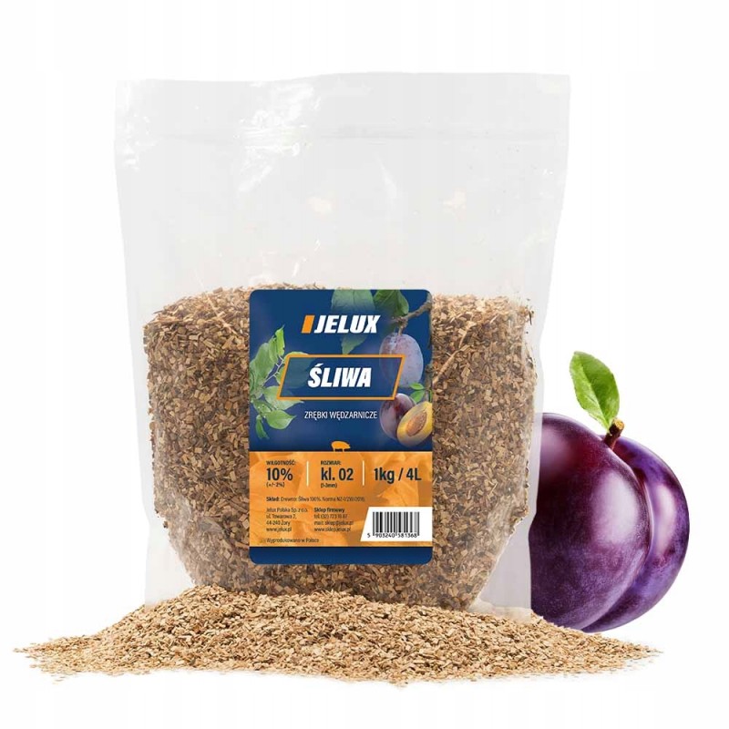 Slyvų rūkymo traškučiai KL02 1kg idealiai tinka Borniak Jelux Polska rūkyklai.