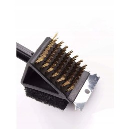 Ilgas grandiklis ir šepetys grilio grotelių valymui - 36cm