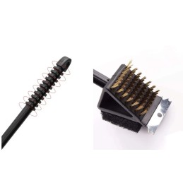 Ilgas grandiklis ir šepetys grilio grotelių valymui - 36cm