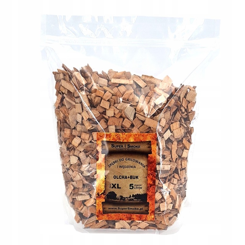 Supersmoke rūkymo traškučiai alksnio + buko mišinio dydis: xl 5 litrų doypack