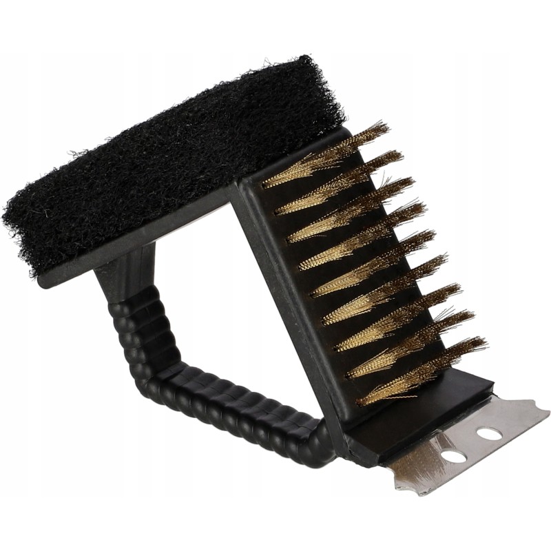 3in1 grilio grandiklio šepetys grotelėms valyti