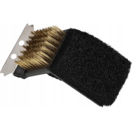 3in1 grilio grandiklio šepetys grotelėms valyti