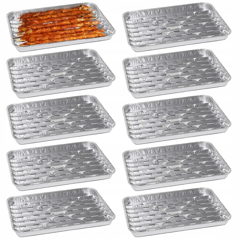 10vnt aliuminio grilio padėklas 34x23x2,5