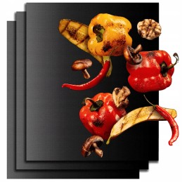 Grilio kilimėlis, tefloninis bbq kepimo kilimėlis - rinkinyje iš 3 vnt