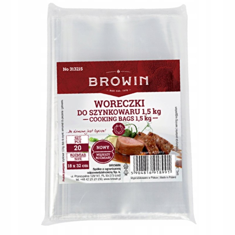 Kumpio gaminimo maišeliai 1,5kg 18x32 cm 20 vnt