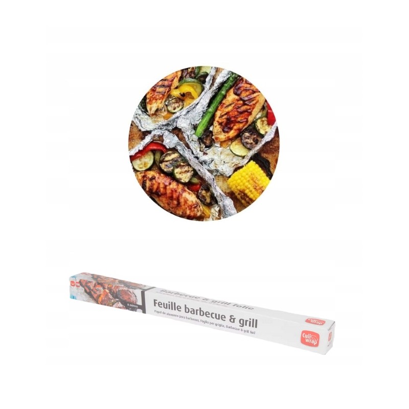 Maistinė aliuminio folija griliui, storas 8 metrų ritinys