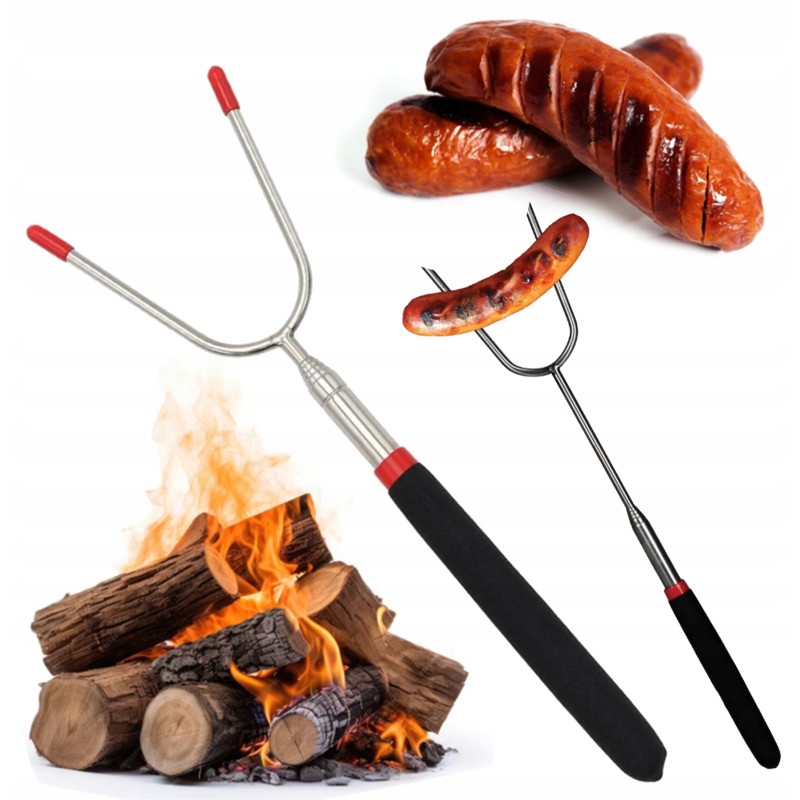 Teleskopinė šakutė šašlykui/laužui - 85cm