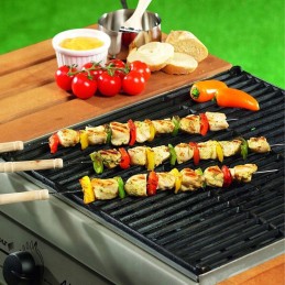 10 šašlyko grilio iešmelių su rankenomis rinkinys