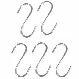 Kabliukų rinkinys iš 5 nerūdijančio plieno kabliukų mėsai rūkyti 90x3mm -t