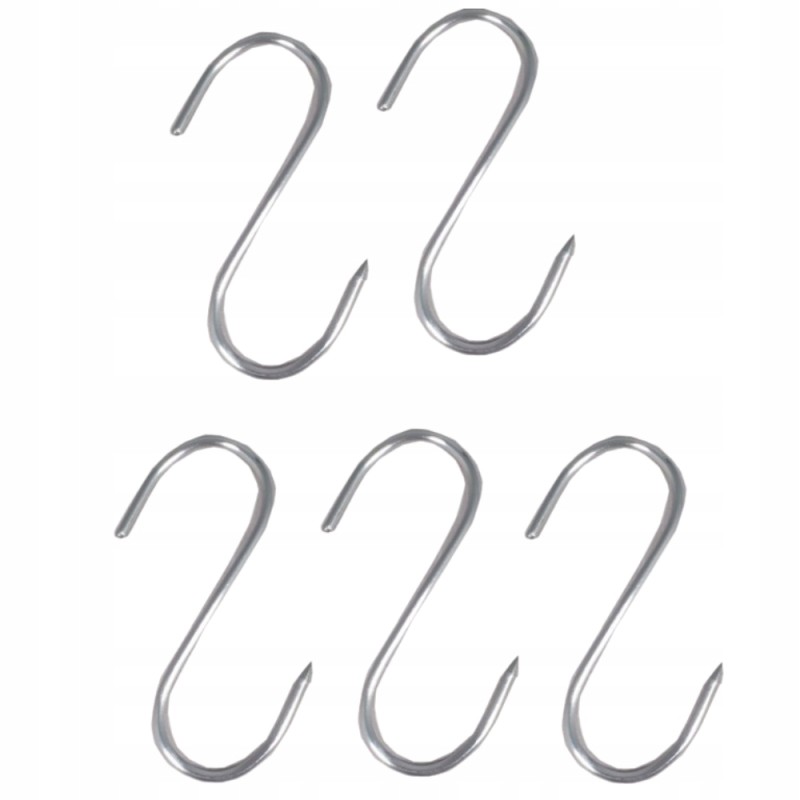 Kabliukų rinkinys iš 5 nerūdijančio plieno kabliukų mėsai rūkyti 90x3mm -t